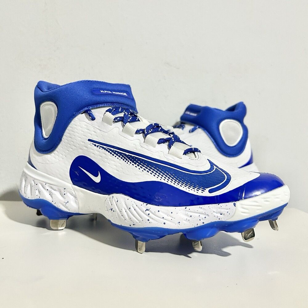 Nike Alpha Huarache Elite 4 Mid “White Royal” Men’s Size 8.5 Baseball Cleats